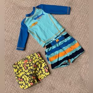 Cat & Jack Rashguard and 2 Swim Trunks